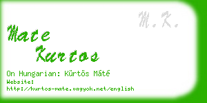 mate kurtos business card