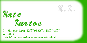 mate kurtos business card